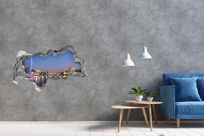 Hole in the wall decal View of London at night