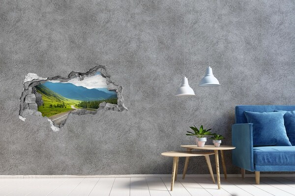 Hole in the wall decal A picturesque road in the mountains