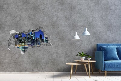 Hole in the wall decal New York skyline at night