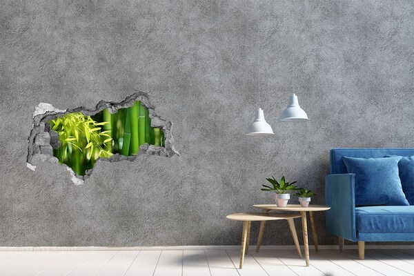 Hole in the wall sticker Green bamboo forest