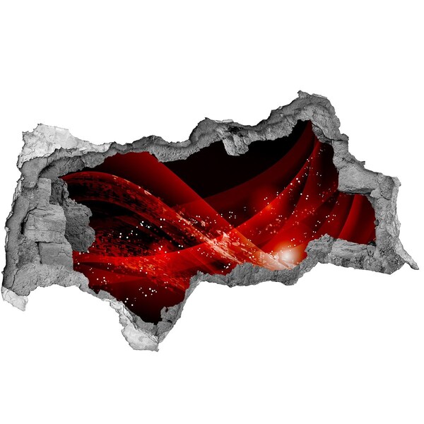 Hole wall sticker Red swirl in concrete