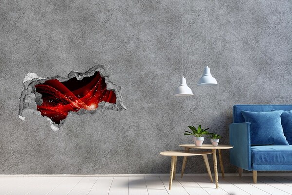 Hole wall sticker Red swirl in concrete