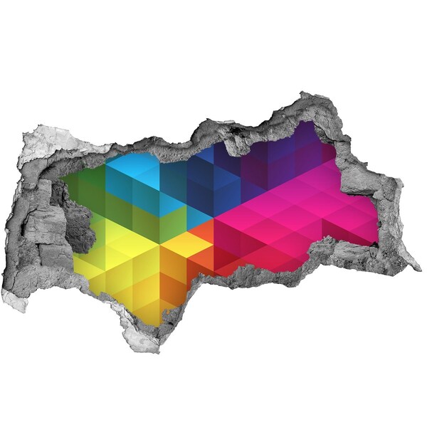 Hole in the wall decal Colorful illusion of space