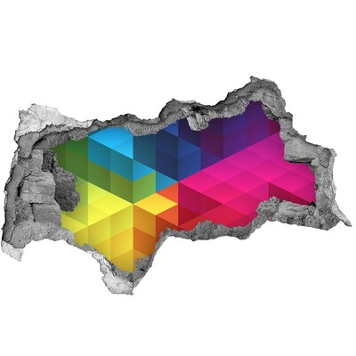 Hole in the wall decal Colorful illusion of space