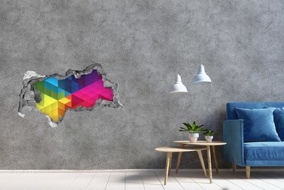 Hole in the wall decal Colorful illusion of space
