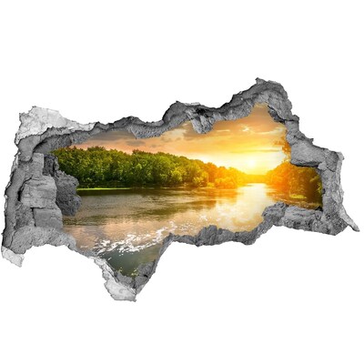 Hole in the wall decal Sunset over the river