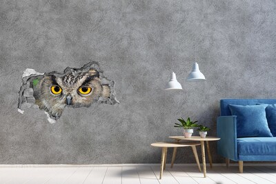 Hole wall sticker Owl in concrete