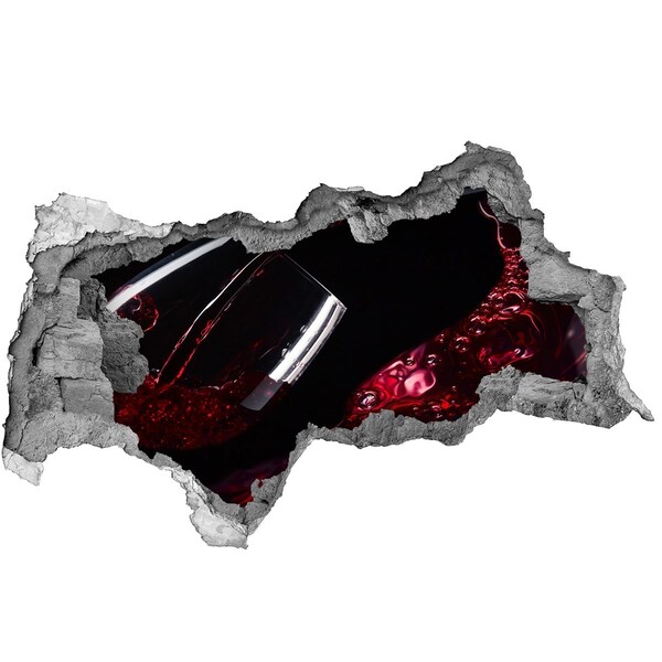 Hole wall sticker Red wine in a broken wall