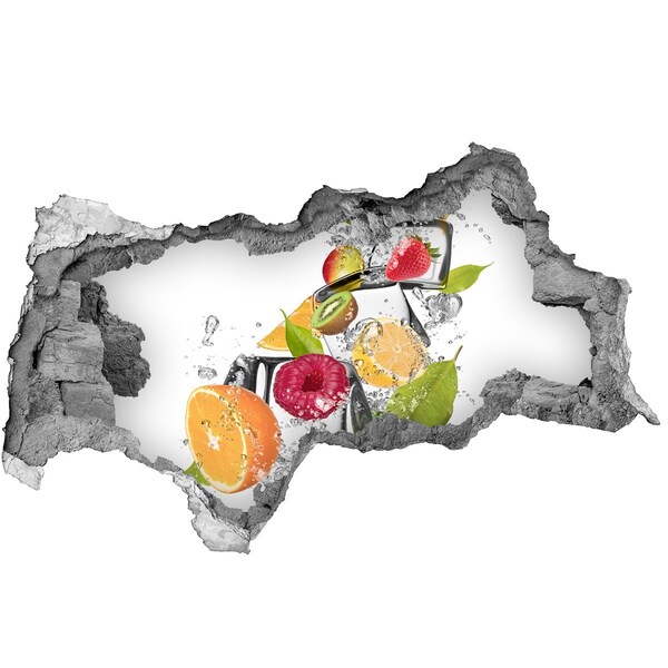 Hole in the wall sticker Fruit cocktail on ice