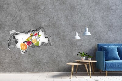 Hole in the wall sticker Fruit cocktail on ice