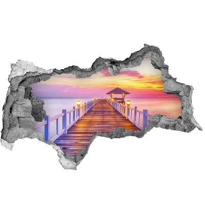 Hole in the wall decal Sunset over the pier