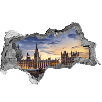 Hole in the wall sticker Sunset over London