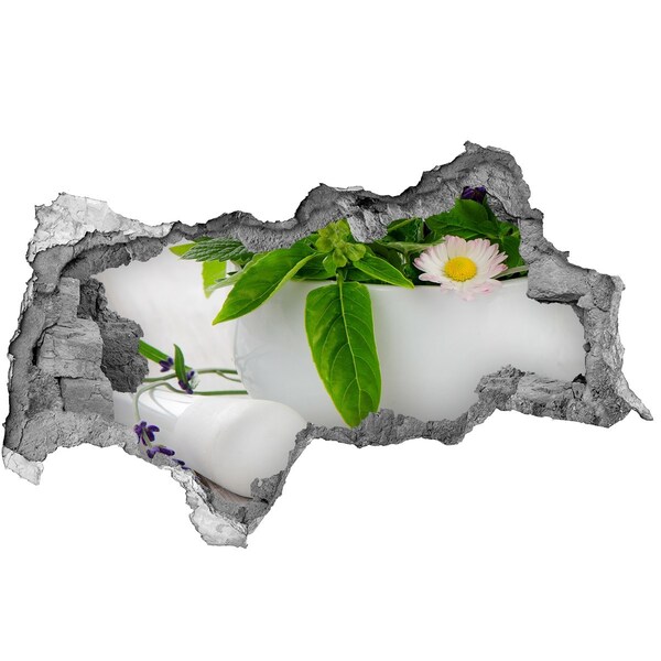 Hole in the wall sticker Green vegetation in the damaged wall