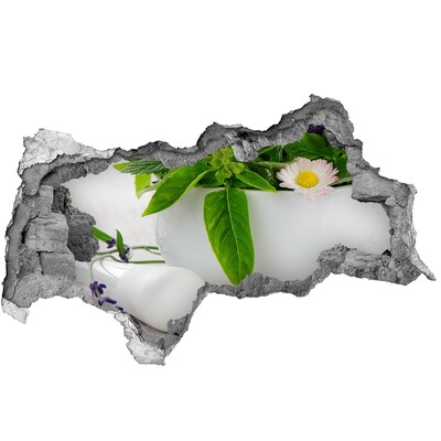 Hole in the wall sticker Green vegetation in the damaged wall