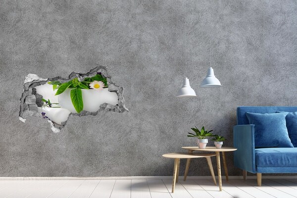 Hole in the wall sticker Green vegetation in the damaged wall