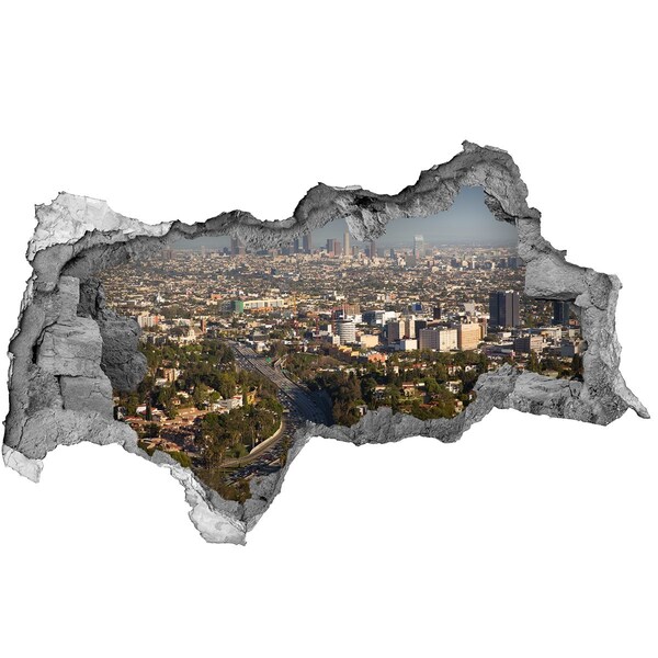 Hole in the wall decal View of Los Angeles