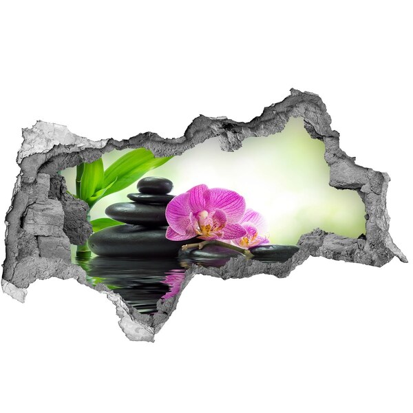 Hole in the wall sticker Relaxing orchid garden