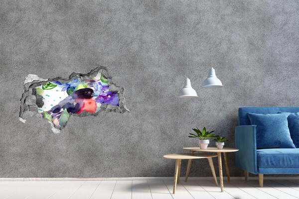 Hole wall sticker A bird in a colorful composition
