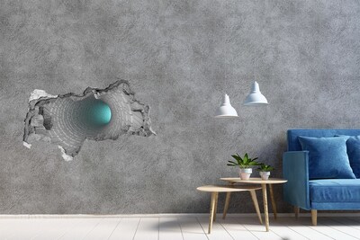 Hole in the wall sticker Mysterious tunnel in the wall