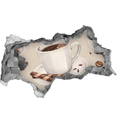 Hole in the wall decal Coffee with cookies