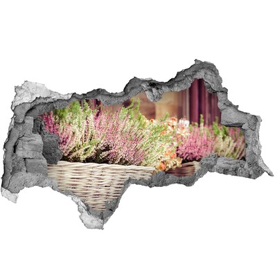 Hole in the wall sticker A flower corner in the garden