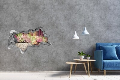Hole in the wall sticker A flower corner in the garden