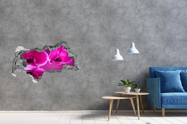 Hole in the wall decal A floral paradise in shades of pink