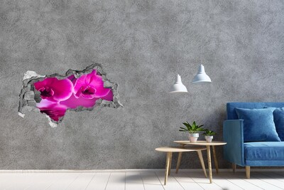 Hole in the wall decal A floral paradise in shades of pink