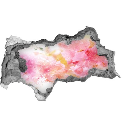 Hole in the wall sticker A floral landscape behind a hole in the wall