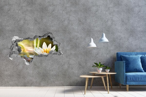 Hole in the wall decal Water flower in the garden