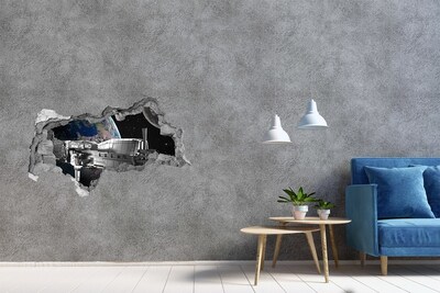 Hole in the wall decal A spaceship in the sky