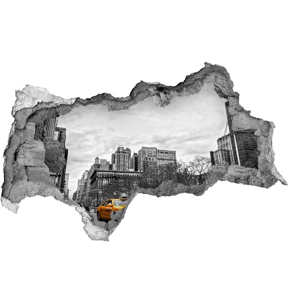 Hole wall sticker New York City Taxis in the Urban Landscape