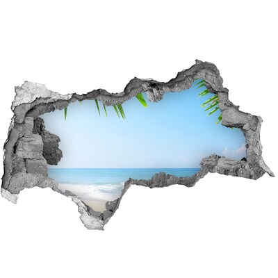 Hole in the wall sticker Tropical paradise by the sea