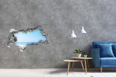 Hole in the wall sticker Tropical paradise by the sea