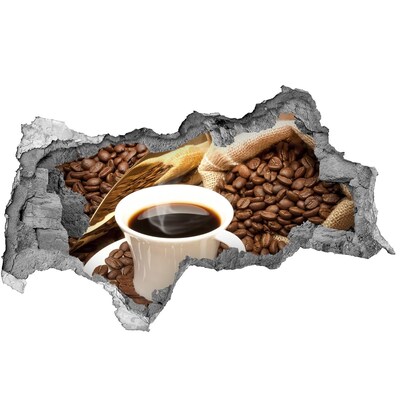 Hole wall sticker Coffee with beans