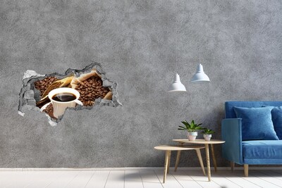 Hole wall sticker Coffee with beans