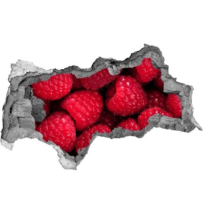 Hole in the wall sticker Raspberries in concrete