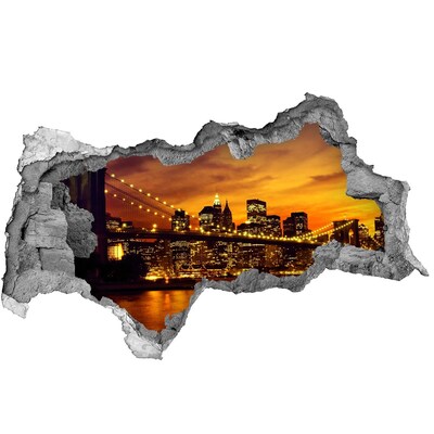 Hole wall sticker New York skyline at sunset