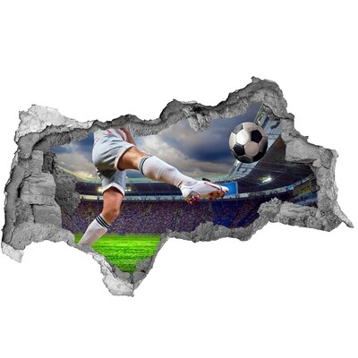 Hole wall sticker Football action in a stadium atmosphere