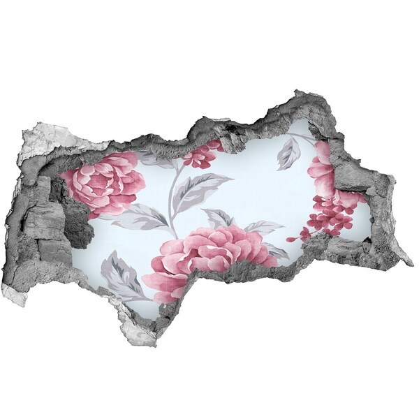 Hole wall sticker Floral motif on a concrete background