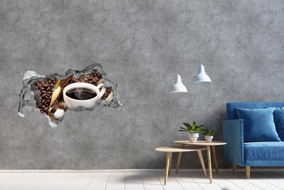 Hole wall sticker Coffee in the heart of nature