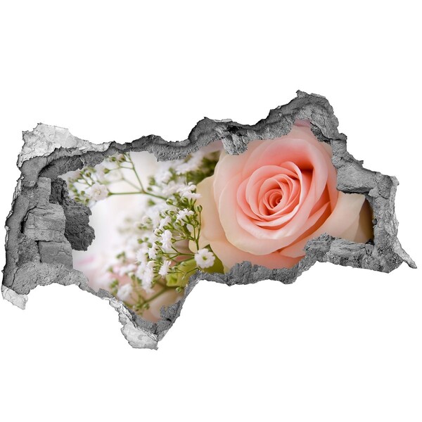 Hole in the wall decal A rose in a floral arrangement