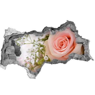 Hole in the wall decal A rose in a floral arrangement