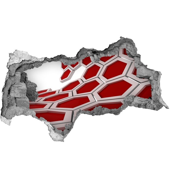 Hole in the wall decal Red maze in concrete
