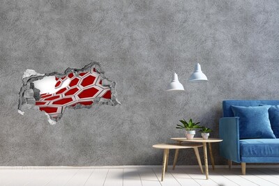Hole in the wall decal Red maze in concrete