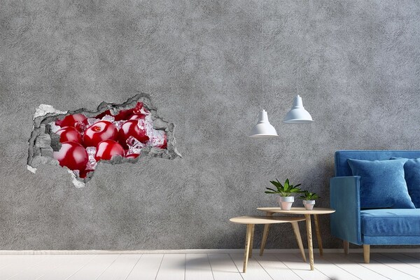 Hole in the wall decal Juicy Cherries on Ice