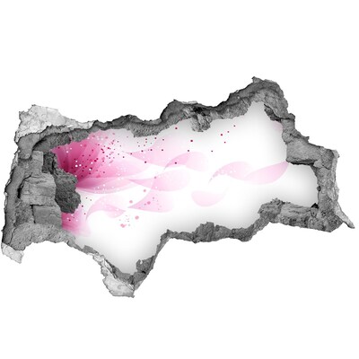 Hole in the wall sticker Pink wave through the hole in the wall