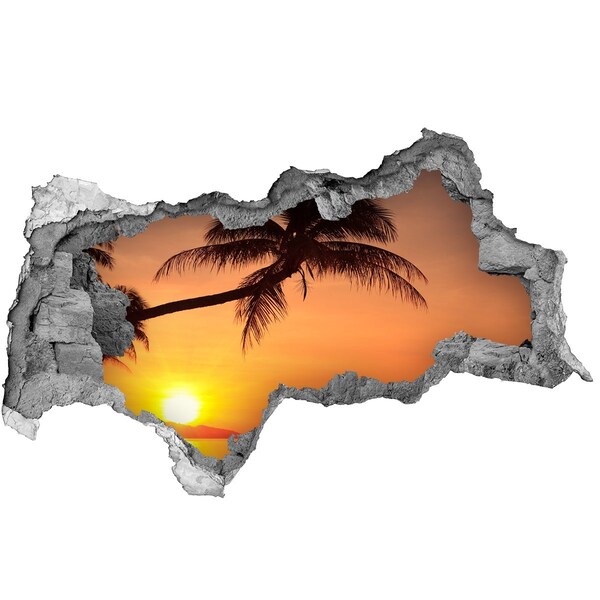 Hole in the wall sticker Sunset on a tropical beach