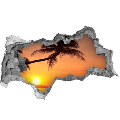 Hole in the wall sticker Sunset on a tropical beach