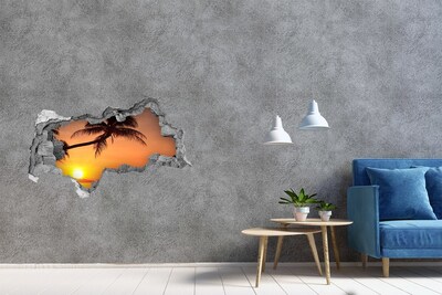 Hole in the wall sticker Sunset on a tropical beach